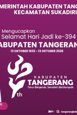 Camat Sukadiri Beserta Pemerintah Kecamatan Sukadiri Ucapkan Selamat HUT ke-394 Kabupaten Tangerang